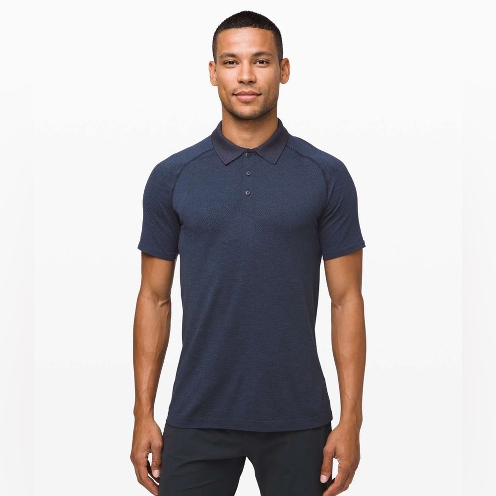 Lululemon Metal Vent Tech Polo 2.0 Mineral Blue / True Navy